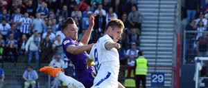 Nicolai Rapp (links) wechselt nach anderthalb Jahren in Aue zum 1. FC Union. 