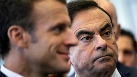 Renault-Manager Carlos Ghosn und Frankreichs Präsident Emmanuel Macron vergangenen November.