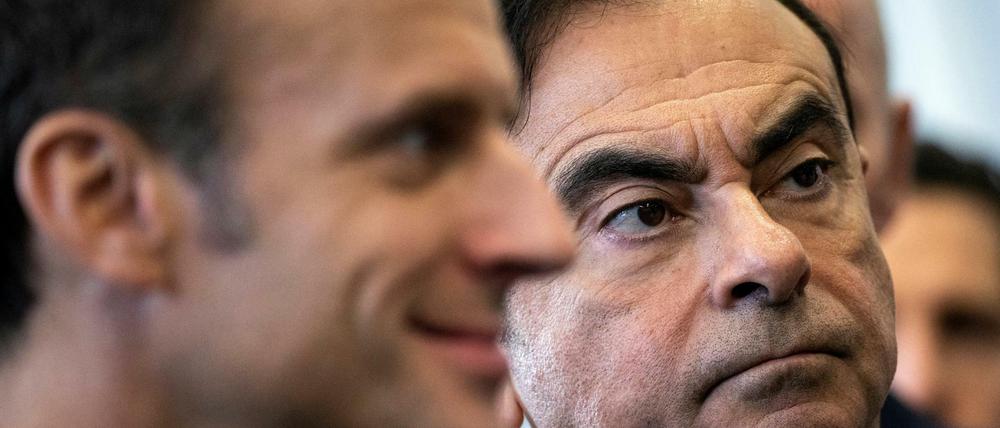 Renault-Manager Carlos Ghosn und Frankreichs Präsident Emmanuel Macron vergangenen November.
