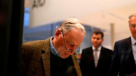 Gedämpfte Stimmung bei der AfD. Fraktionschef Alexander Gauland und Vize Roland Hartwig vor der Fraktionssitzung. 