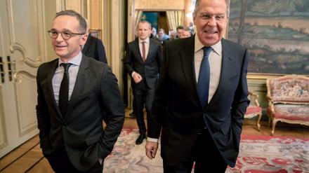 Verhandlungspause in Moskau: Außenminister Heiko Maas (SPD, links) und sein Gastgeber Sergej Lawrow.