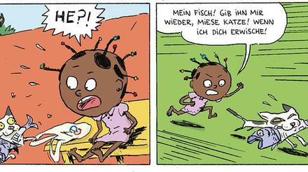 Abenteuerlicher Alltag: Eine Seite aus „Akissi“.