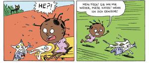 Abenteuerlicher Alltag: Eine Seite aus „Akissi“.