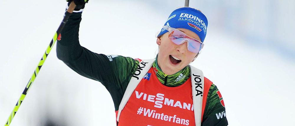 Erster Weltcup-Sieg: Franziska Preuß.