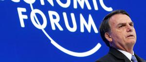Brasiliens Präsident Jair Bolsonaro während seiner Rede beim World Economic Forum (WEF) in Davos (Schweiz). 