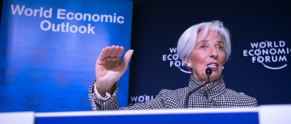 IWF-Direktorin Christine Lagarde beim Wirtschaftsforum in Davos des Internationalen Währungsfonds.
