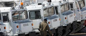 In Alarmbereitschaft. Israels Armee zeigt auf den Golanhöhen Präsenz.
