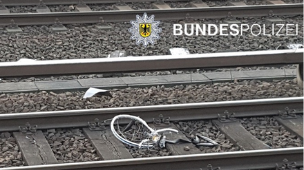 Was vom Fahrrad übrig blieb.