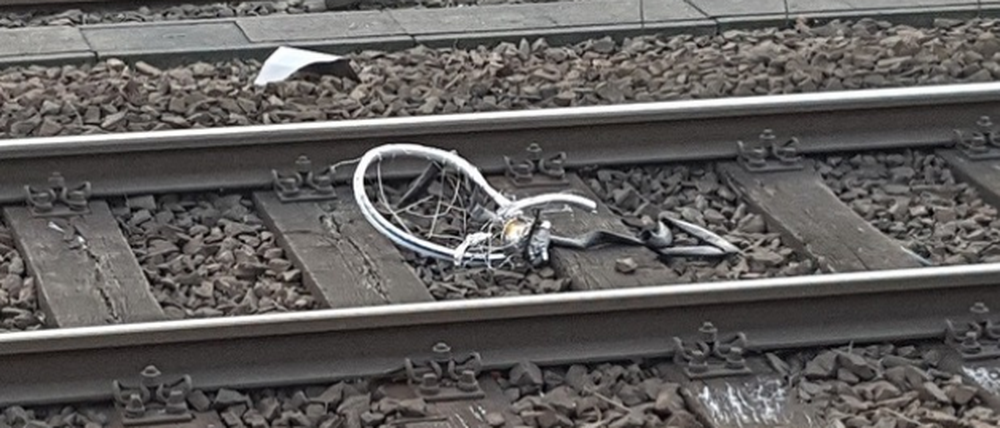 Was vom Fahrrad übrig blieb.
