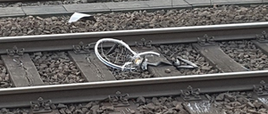 Was vom Fahrrad übrig blieb.