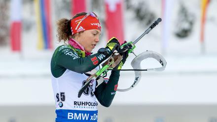 Nachlader. Es lief nicht reibungslos für Laura Dahlmeier in der Frauen-Staffel.