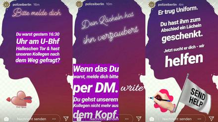 In dieser Story sucht die Berliner Polizei nach einer Unbekannten. 