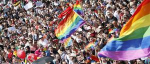 Teilnehmer beim Christopher Street Day in Berlin am 28 Juli 2018.