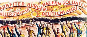 Aufbruch. Mit diesem Plakat, gestaltet vom Mitglied der „Novembergruppe“ César Klein, wurde zur Wahl der Nationalversammlung am 19. Januar 1919 aufgerufen. Foto: akg-images / VG Bild-Kunst, Bonn 2019