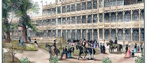 Auf dem Höhepunkt. 1851 fand in London „The Great Exhibition“ statt, die erste Weltausstellung. Europas Staaten zeigten, was sie produzieren und wie sie den Weltmarkt beherrschen. Jospeh Paxton war der Ingenieur des Kristallpalasts. Foto: Colport / Alamy Stock Photo
