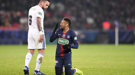 Immer im Nahkampf mit den gegnerischen Verteidigern: Neymar (rechts).