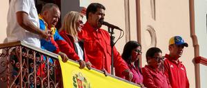 Venezuelas Präsident Nicolas Maduro während einer Rede vor Unterstützern.