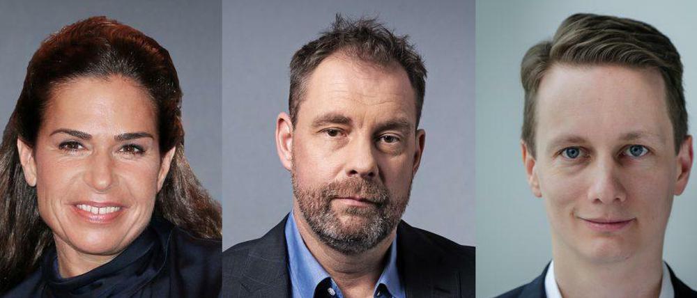 Dagmar Rosenfeld steigt bei der "Welt" auf, Johannes Boie (rechts) folgt Peter Huth als Chefredakteur der "Welt am Sonntag".