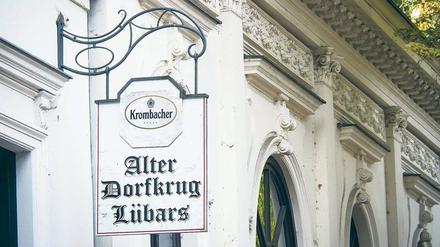 Kneipenschild des "Alten Dorfkrugs" Lübars.