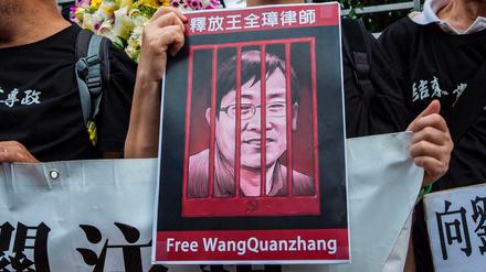 Demonstration für die Freilassung von Wang Quanzhang in Hongkong