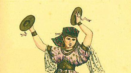 Ägyptische Schönheit. Für die „Aida“ 1872 in Mailand entstand dieser Kostümentwurf einer Priesterin. 