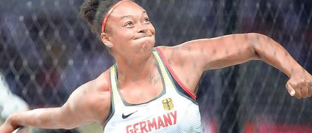 Mit aufgeblasenen Wangen. So gewann Shanice Craft Bronze bei der EM.