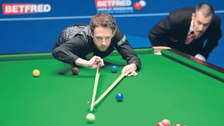 In Topform. Judd Trump gewann kürzlich in London das Masters und will jetzt auch erstmals in Berlin triumphieren. Foto: Nigel French/dpa