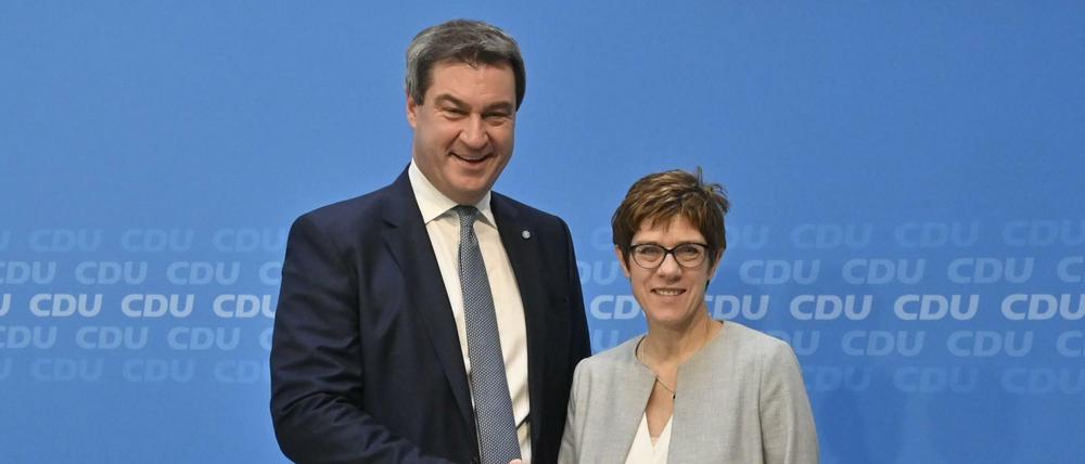 Bitte lächeln! Markus Söder und Annegret Kramp-Karrenbauer.