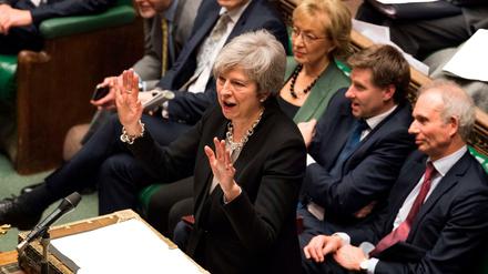 Theresa May am Dienstagabend im Parlament.