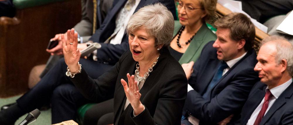 Theresa May am Dienstagabend im Parlament.