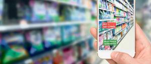 „Spare 25 Prozent, wenn du jetzt kaufst! Kaufe ein Produkt und erhalte eines umsonst! Bester Preis garantiert!“ In Zukunft könnten Kunden beim Einkauf Infos und Werbung aufs Smartphone bekommen.