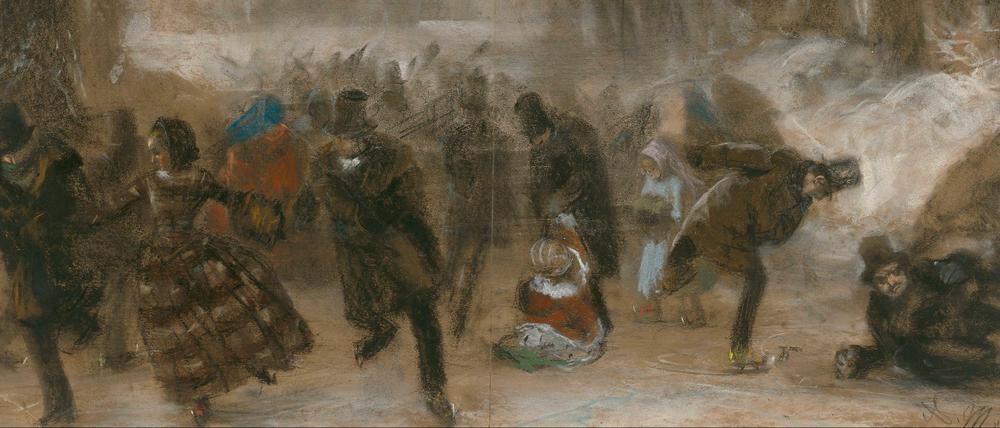 Neu im Kupferstichkabinett: Adolph Menzels "Die Schlittschuhläufer" von 1855/1856
