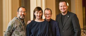 Von links nach rechts: Barrie Kosky, Susanne Moser, Philip Bröking, Klaus Lederer