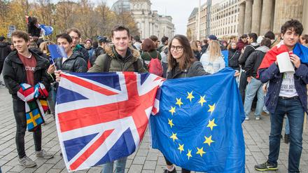 Eine Parade des Erasmus Studentennetzwerk Deutschland im November in Berlin. 