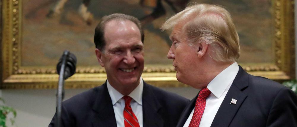 US-Finanzstaatssekretär David Malpass (links) ist von Präsident Donald Trump als neuer Weltbank-Chef vorgeschlagen worden.