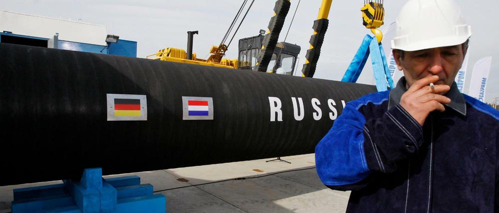 Mitten im Bau, aber noch nicht gesichert: die deutsch-russische Gas-Pipeline Nord Stream 2 durch die Ostsee.