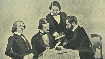 Numismatiker. Julius Friedländer (r.) im 1846/47 im Archiv in Rom.