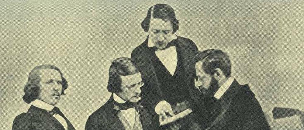 Numismatiker. Julius Friedländer (r.) im 1846/47 im Archiv in Rom.