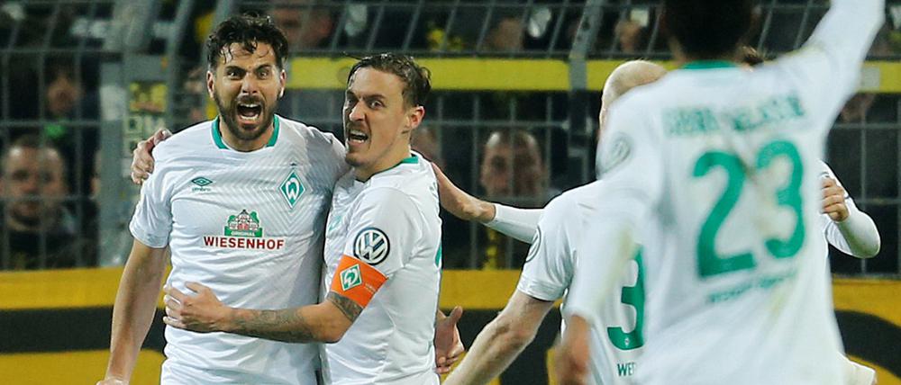 Die Bremer feierten mit dem Tor von Claudio Pizarro das erste von zwei Comebacks gegen Dortmund.