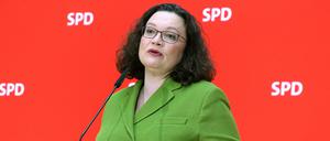 Die SPD-Bundesvorsitzende Andrea Nahles