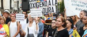 Eine Demonstration gegen Venezuelas Präsidenten Maduro.