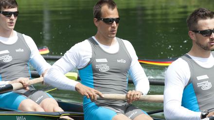  Ruder-Olympiasieger Maximilian Reinelt (M.) ist am Sonntag gestorben.