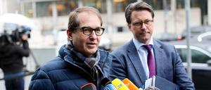 Verantwortlich für den Verkehr: Minister Andreas Scheuer (re.) und sein Vorgänger Alexander Dobrindt.