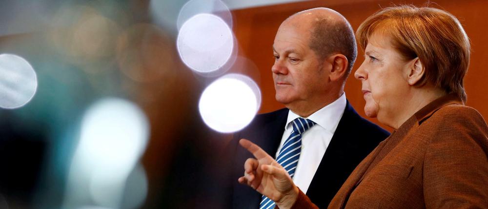 Koalitionsspitzen: Kanzlerin Angela Merkel and Vizekanzler Olaf Scholz.