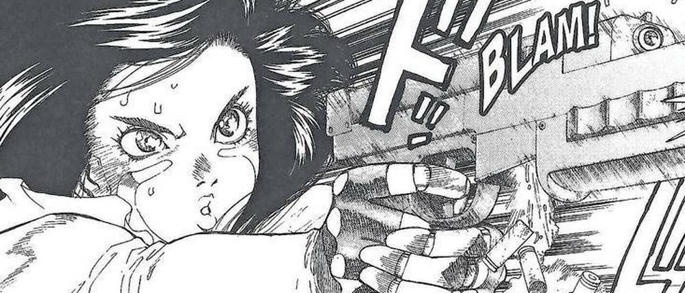Nichts für zarte Gemüter. Im Manga „Battle Angel Alita“ teilt die Hauptfigur, ein weiblicher Cyborg, kräftig aus. 