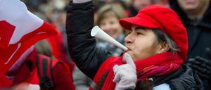 Warnstreik von Erziehern und Lehrern der Gewerkschaft GEW, Ende Januar 2019 in Berlin.