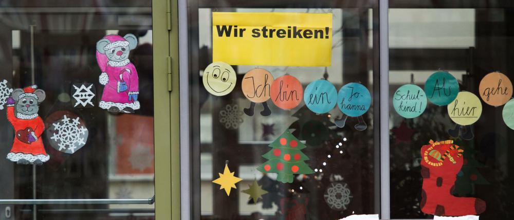 Eine bestreikte Schule.