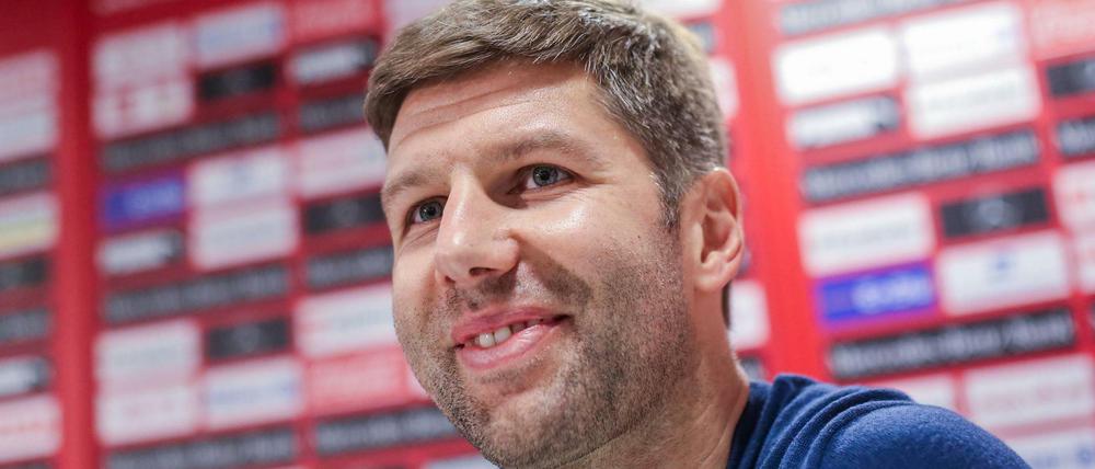 Thomas Hitzlsperger bei der Pressekonferenz anlässlich seiner Vorstellung als Sportvorstand des VfB Stuttgart.