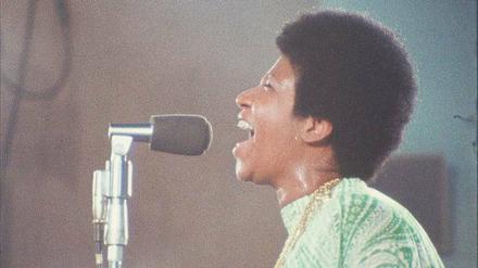 Beseelt. Aretha Franklin beim Kirchenkonzert. 
