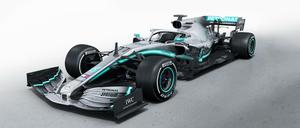 So sieht der neue Mercedes aus. Hier ein computergeneriertes Bild. Erste Fotos von der Strecke veröffentlichte der Rennstall bei Twitter. 